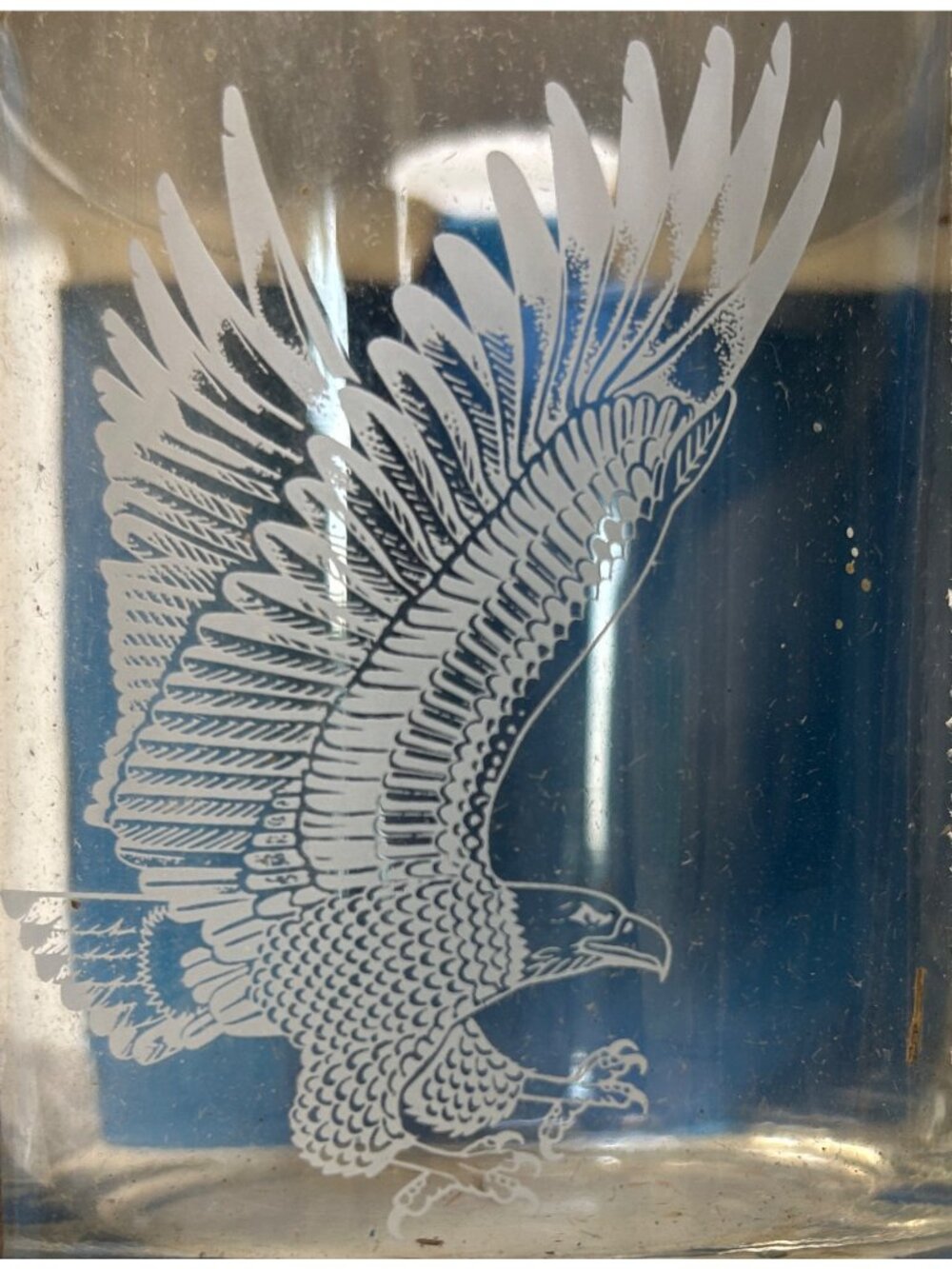 Vintage Citgo Eagle Etched Whiskey Glass Set Of 4 Original Box Retro Barware NIB